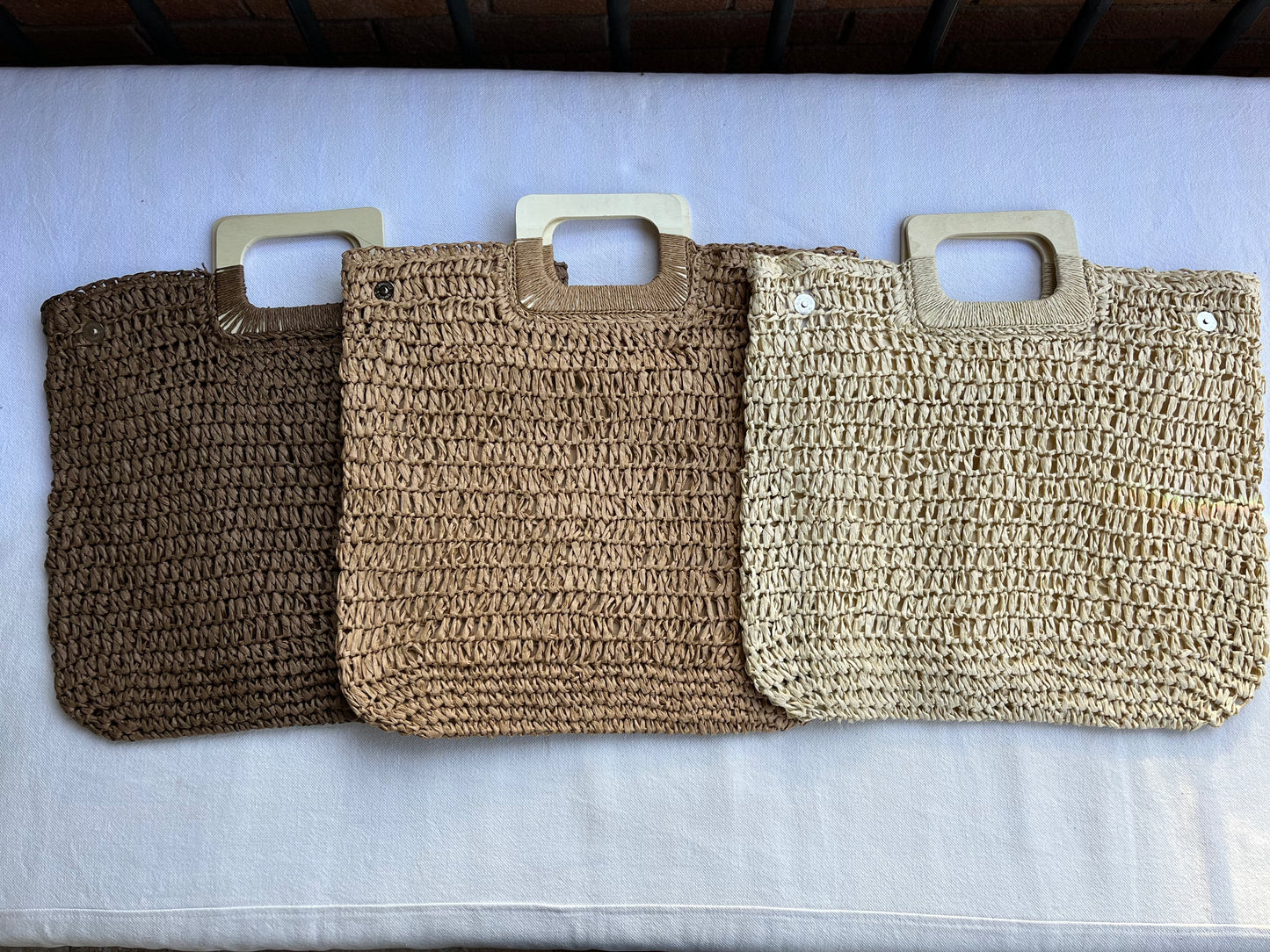 Rafia Beach Bag - Light brown