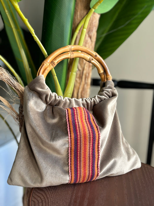 Clutch Bambú Étnico Beige