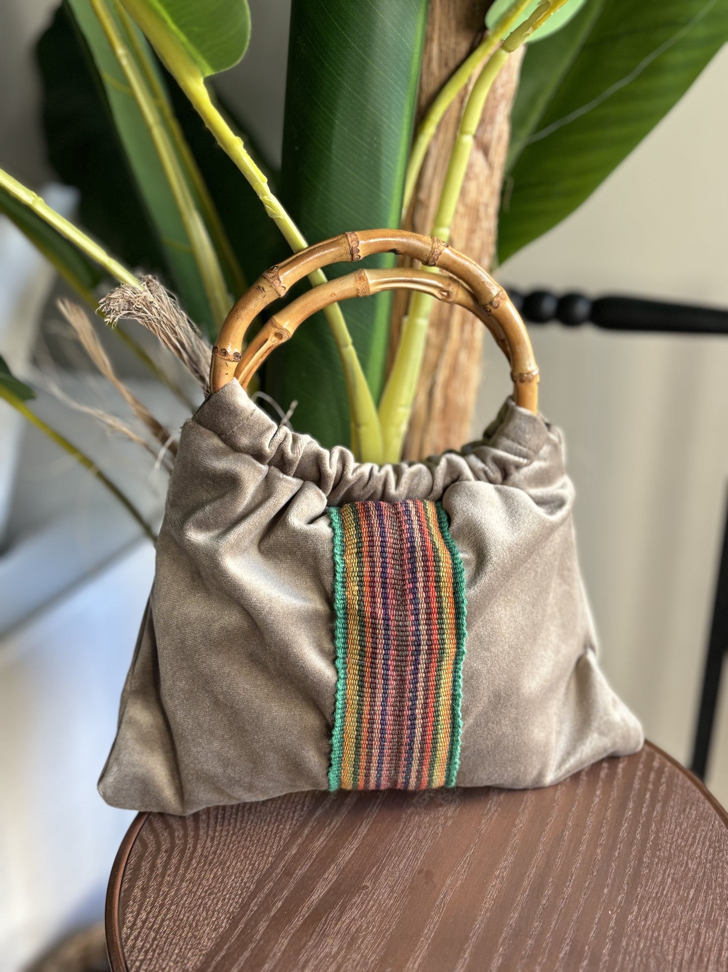 Clutch Bambú Étnico Beige