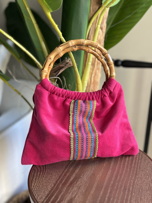 Clutch Bambú Étnico Fucsia