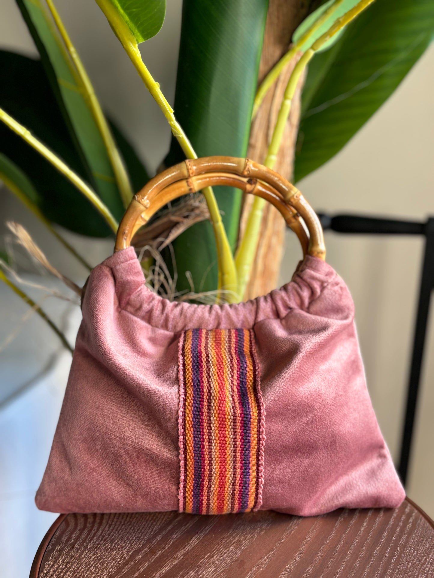 Clutch Bambú Étnico Palo Rosa